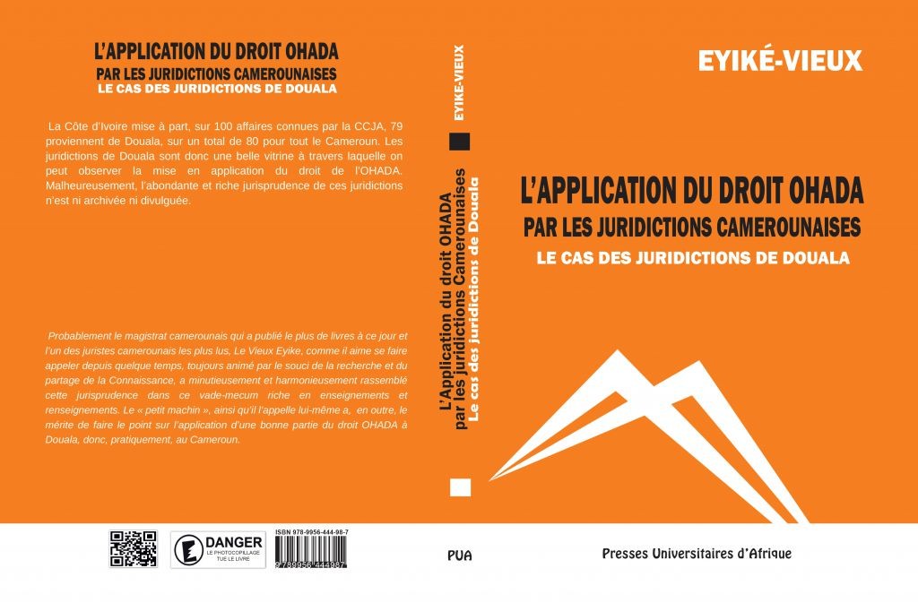 Couverture d’ouvrage : L'application du droit OHADA par les juridictions camerounaises